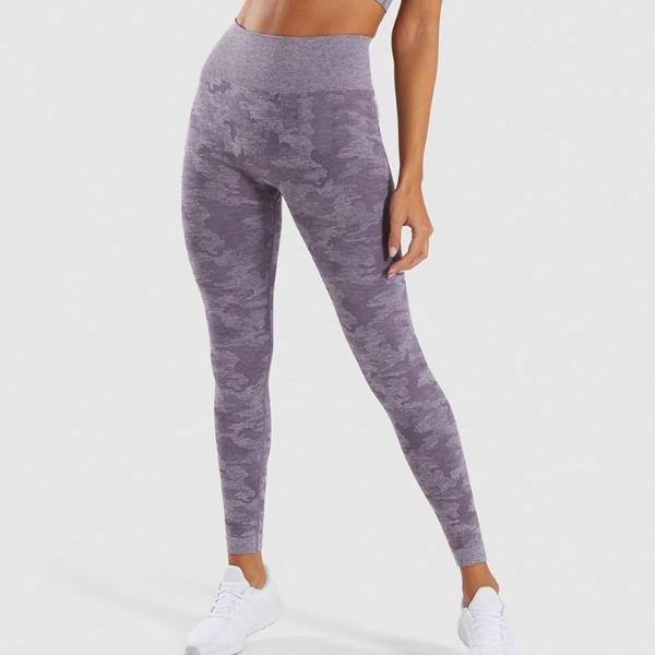 Girls Keyhole Leggings All in Motion Purple camo size S (6/6X)