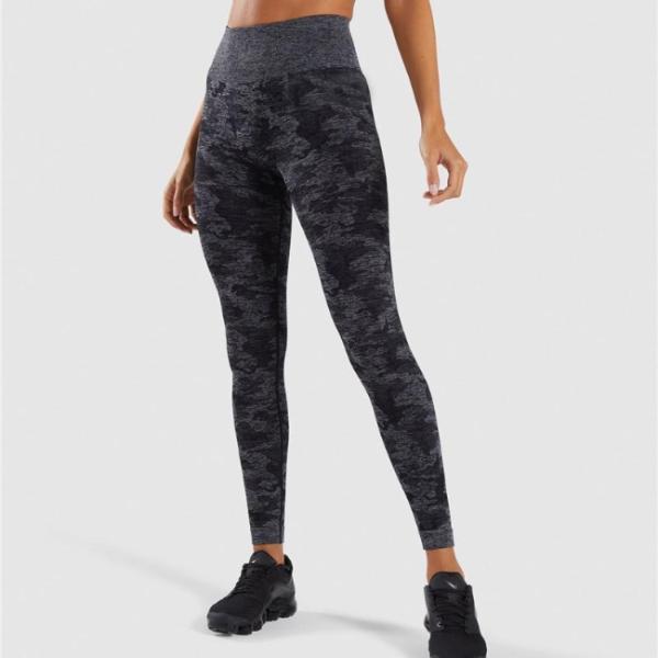 black seamless camo leggings