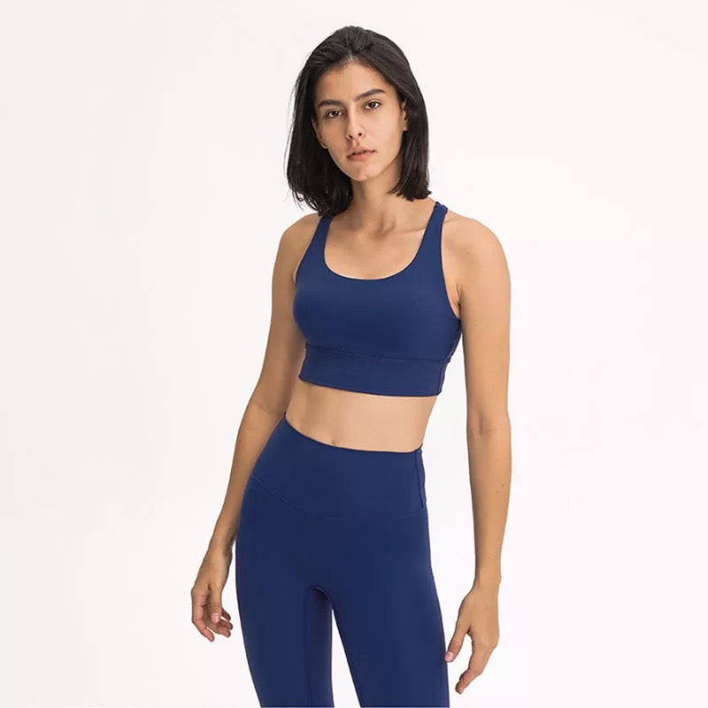 Solid Crossback Sports Bra