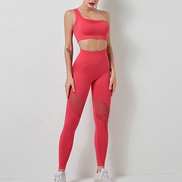 One Shoulder Athleisure Wear Matching Set