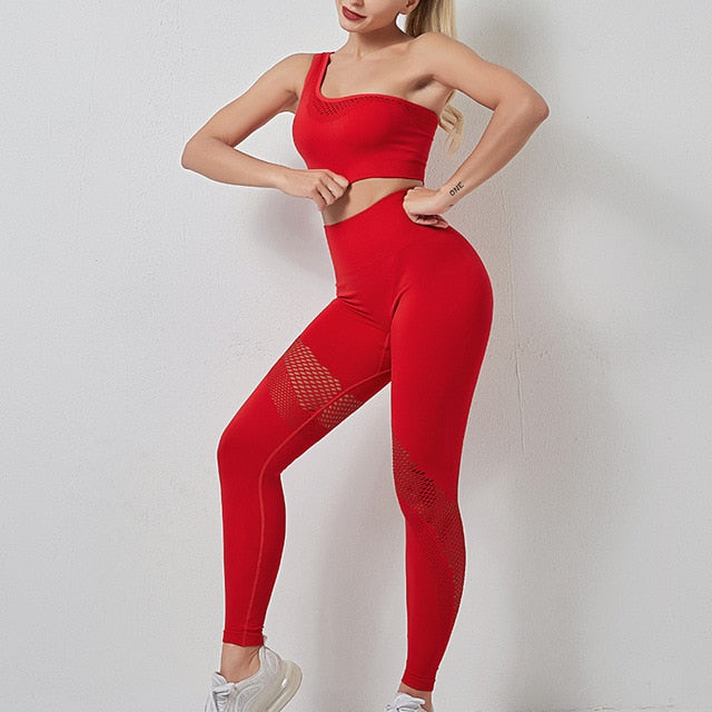 One Shoulder Athleisure Wear Matching Set