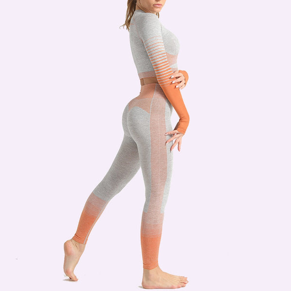 Gradient Seamless Yoga 2pcs Matching Set