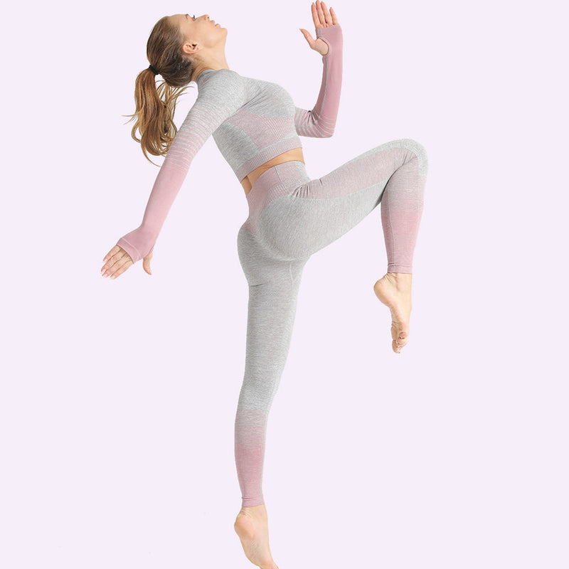Gradient Seamless Yoga 2pcs Matching Set
