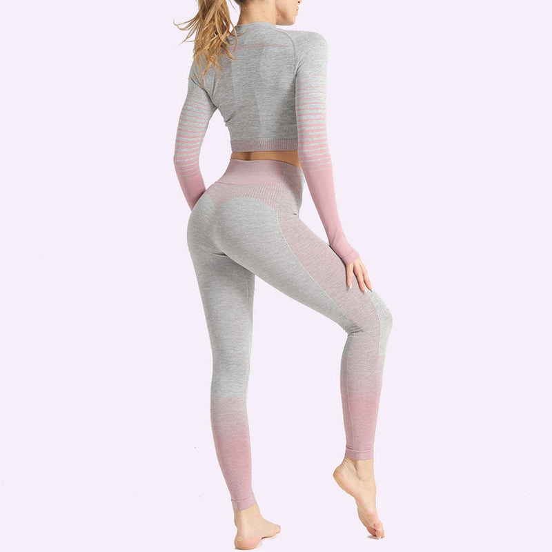 Gradient Seamless Yoga 2pcs Matching Set