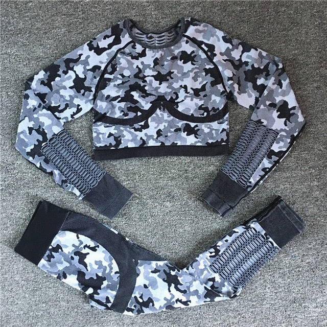 Customary Flashy 2PCS Camouflage Matching Set