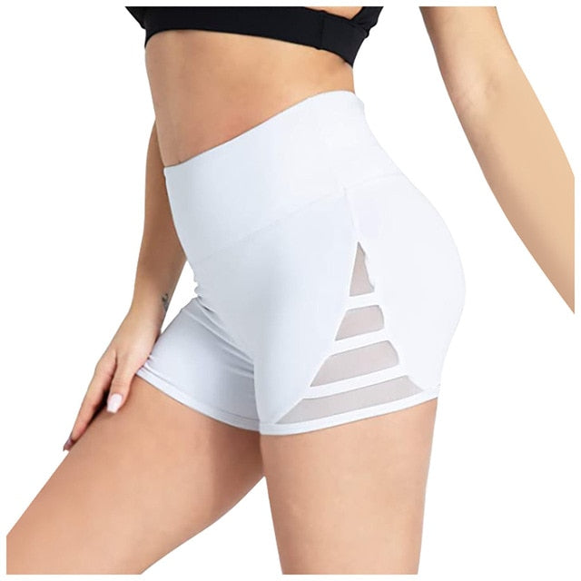 Explicit Mesh Patched High Waist Ultra Short