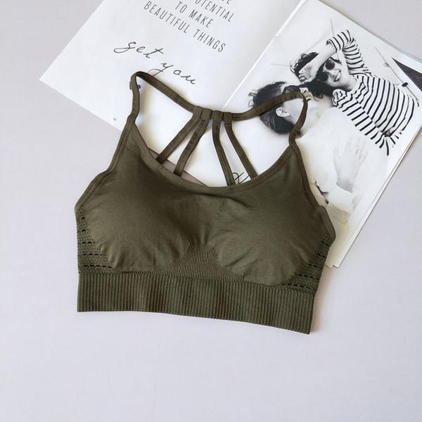 olive seamless sports bra