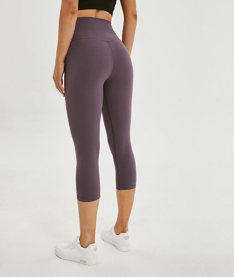 seamless gray capri legging