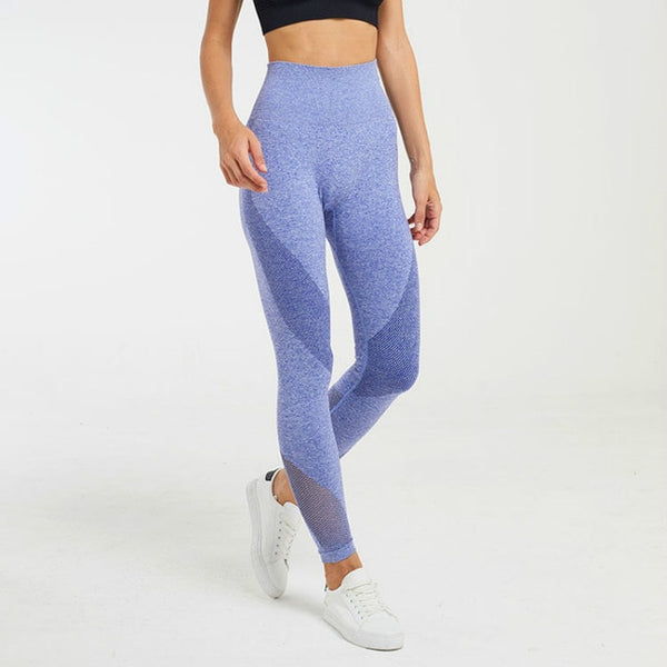 Blue Seamless High Waist Leggings